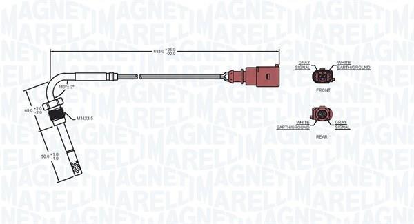 Palpeur, température des gaz MAGNETI MARELLI ref. 172000063010