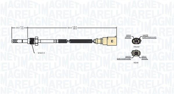 Palpeur, température des gaz MAGNETI MARELLI ref. 172000065010