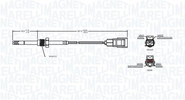 Palpeur, température des gaz MAGNETI MARELLI ref. 172000067010