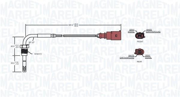 Palpeur, température des gaz MAGNETI MARELLI ref. 172000069010