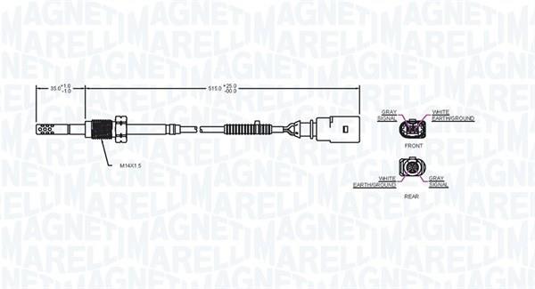 Palpeur, température des gaz MAGNETI MARELLI ref. 172000071010