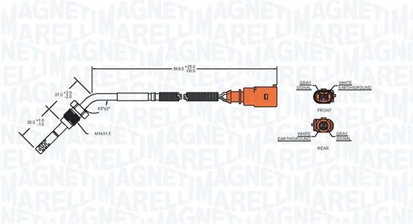Palpeur, température des gaz MAGNETI MARELLI ref. 172000073010