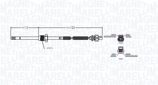 Palpeur, température des gaz MAGNETI MARELLI ref. 172000079010