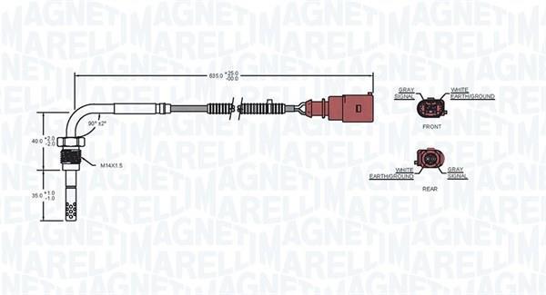 Palpeur, température des gaz MAGNETI MARELLI ref. 172000081010