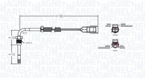 Palpeur, température des gaz MAGNETI MARELLI ref. 172000089010
