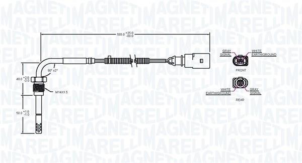 Palpeur, température des gaz MAGNETI MARELLI ref. 172000095010