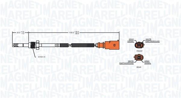 Palpeur, température des gaz MAGNETI MARELLI ref. 172000097010