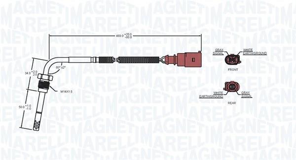 Palpeur, température des gaz MAGNETI MARELLI ref. 172000099010