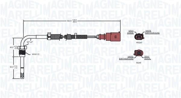 Palpeur, température des gaz MAGNETI MARELLI ref. 172000105010