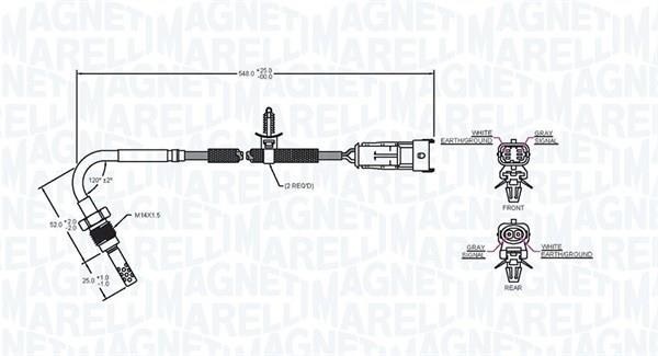 Palpeur, température des gaz MAGNETI MARELLI ref. 172000107010