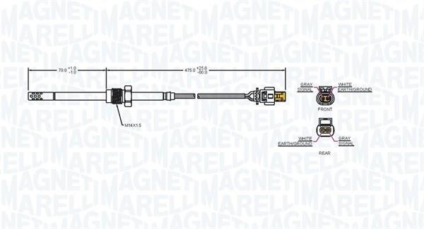 Palpeur, température des gaz MAGNETI MARELLI ref. 172000109010