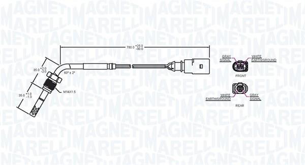 Palpeur, température des gaz MAGNETI MARELLI ref. 172000111010