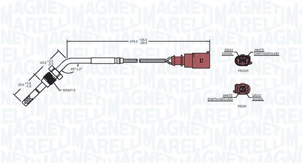 Palpeur, température des gaz MAGNETI MARELLI ref. 172000113010