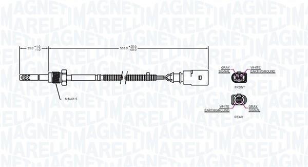 Palpeur, température des gaz MAGNETI MARELLI ref. 172000115010