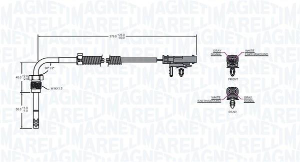 Palpeur, température des gaz MAGNETI MARELLI ref. 172000117010