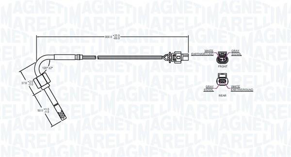 Palpeur, température des gaz MAGNETI MARELLI ref. 172000119010