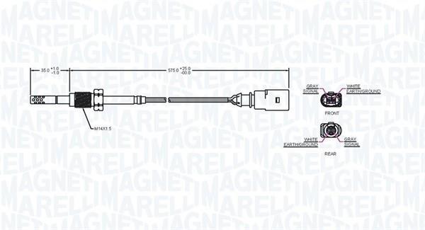 Palpeur, température des gaz MAGNETI MARELLI ref. 172000121010
