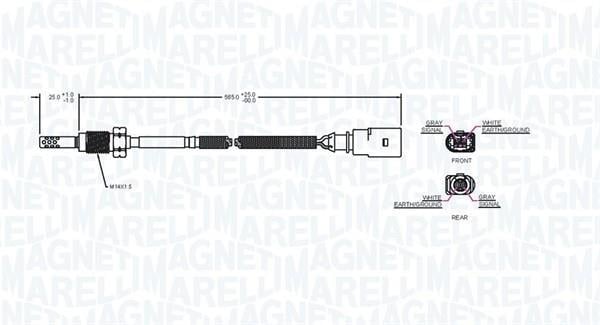 Palpeur, température des gaz MAGNETI MARELLI ref. 172000123010