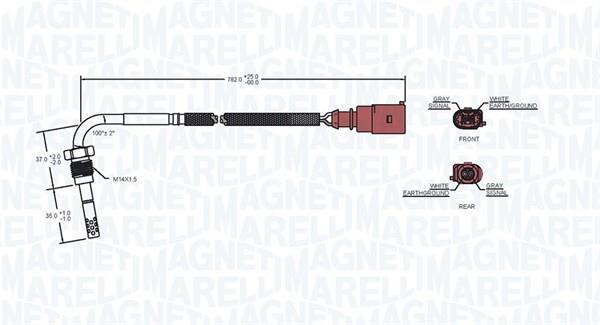 Palpeur, température des gaz MAGNETI MARELLI ref. 172000125010