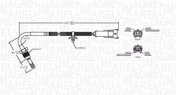 Palpeur, température des gaz MAGNETI MARELLI ref. 172000127010