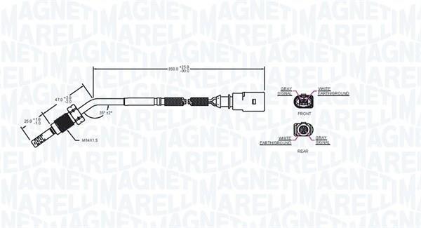 Palpeur, température des gaz MAGNETI MARELLI ref. 172000129010