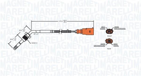 Palpeur, température des gaz MAGNETI MARELLI ref. 172000135010