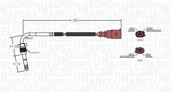 Palpeur, température des gaz MAGNETI MARELLI ref. 172000137010