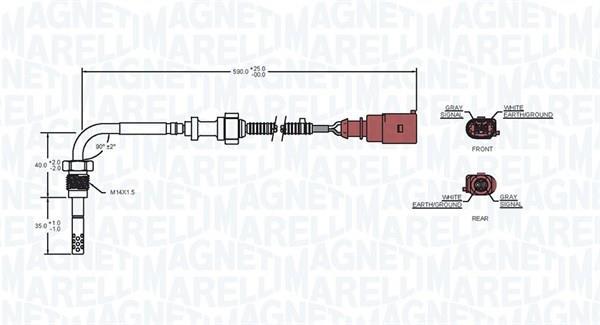 Palpeur, température des gaz MAGNETI MARELLI ref. 172000139010