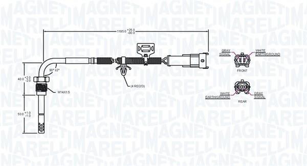Palpeur, température des gaz MAGNETI MARELLI ref. 172000143010