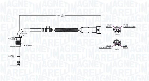 Palpeur, température des gaz MAGNETI MARELLI ref. 172000145010