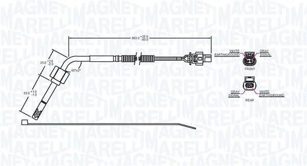 Palpeur, température des gaz MAGNETI MARELLI ref. 172000147010
