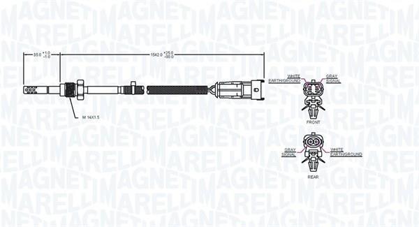 Palpeur, température des gaz MAGNETI MARELLI ref. 172000149010