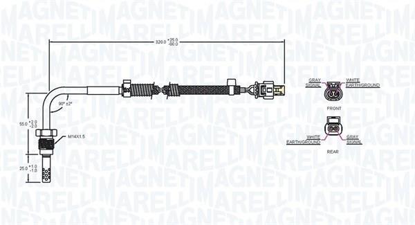 Palpeur, température des gaz MAGNETI MARELLI ref. 172000151010