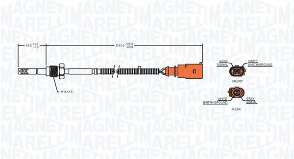 Palpeur, température des gaz MAGNETI MARELLI ref. 172000157010