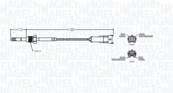 Palpeur, température des gaz MAGNETI MARELLI ref. 172000159010