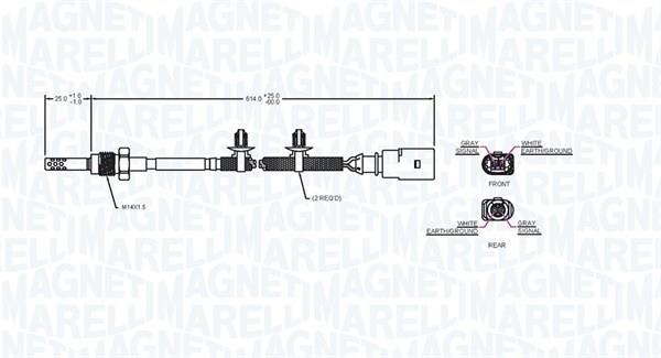 Sensor, temperatura gas de escape MAGNETI MARELLI ref. 172000161010