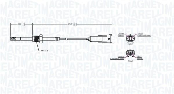 Palpeur, température des gaz MAGNETI MARELLI ref. 172000163010