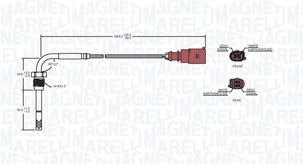 Sensor, temperatura gas de escape MAGNETI MARELLI ref. 172000165010