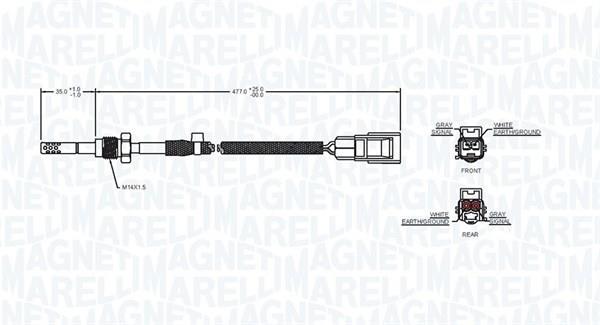 Palpeur, température des gaz MAGNETI MARELLI ref. 172000167010