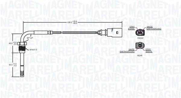 Palpeur, température des gaz MAGNETI MARELLI ref. 172000171010