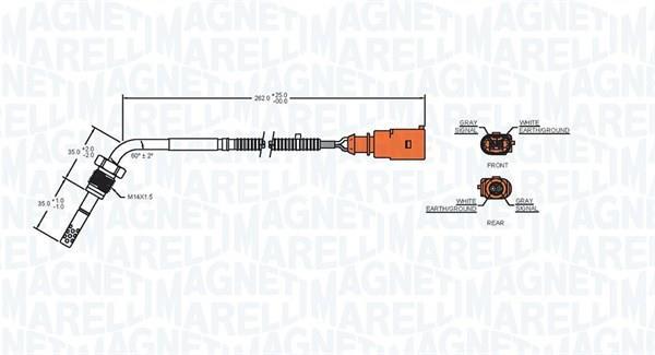 Palpeur, température des gaz MAGNETI MARELLI ref. 172000173010