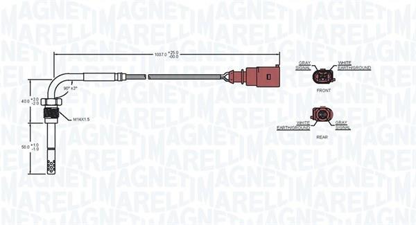 Palpeur, température des gaz MAGNETI MARELLI ref. 172000175010