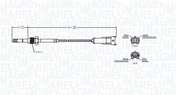 Palpeur, température des gaz MAGNETI MARELLI ref. 172000177010