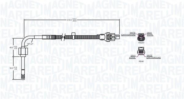 Palpeur, température des gaz MAGNETI MARELLI ref. 172000179010