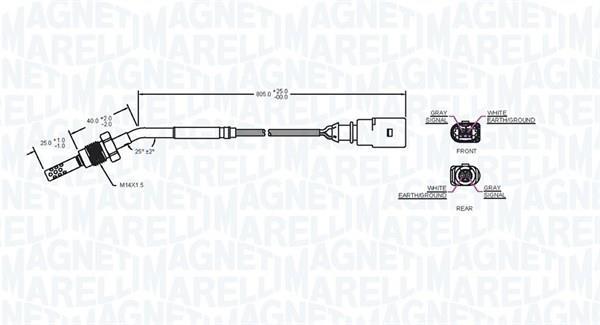 Palpeur, température des gaz MAGNETI MARELLI ref. 172000181010