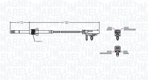 Palpeur, température des gaz MAGNETI MARELLI ref. 172000183010