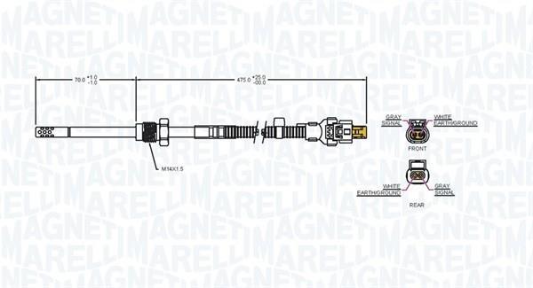 Palpeur, température des gaz MAGNETI MARELLI ref. 172000185010