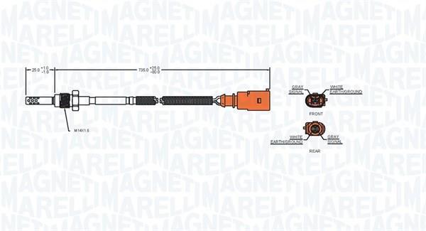 Palpeur, température des gaz MAGNETI MARELLI ref. 172000189010