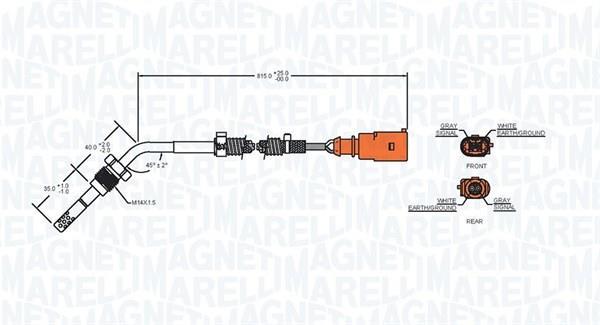 Palpeur, température des gaz MAGNETI MARELLI ref. 172000191010