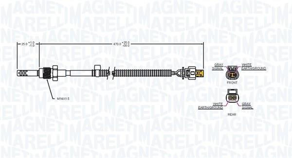 Palpeur, température des gaz MAGNETI MARELLI ref. 172000199010